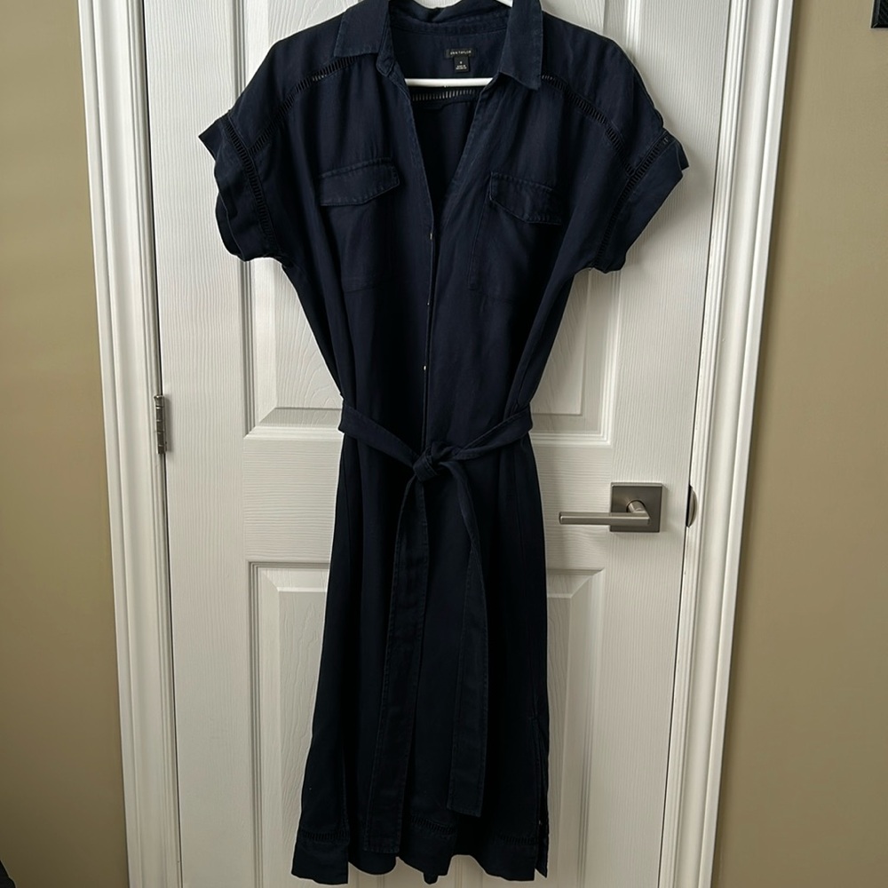 Ann Taylor linen tie waist Dress